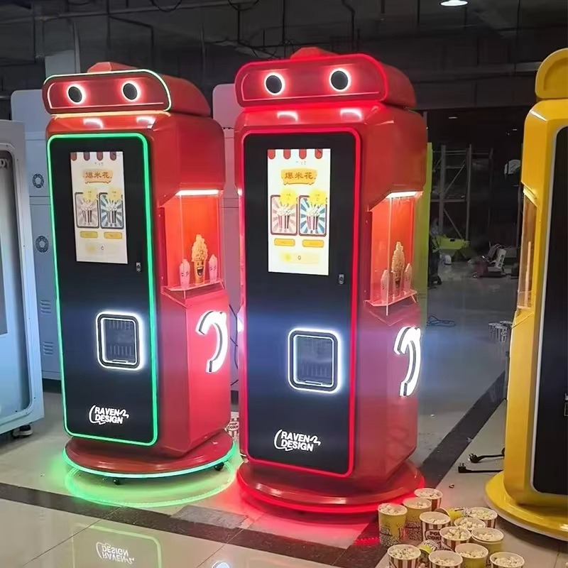 Food Snacks Vending Machine - เครื่องขายป๊อปคอร์นอัตโนมัติ รสคาราเมล สำหรับโรงภาพยนตร์ ห้างสรรพสินค้า และคีออสขายอาหาร