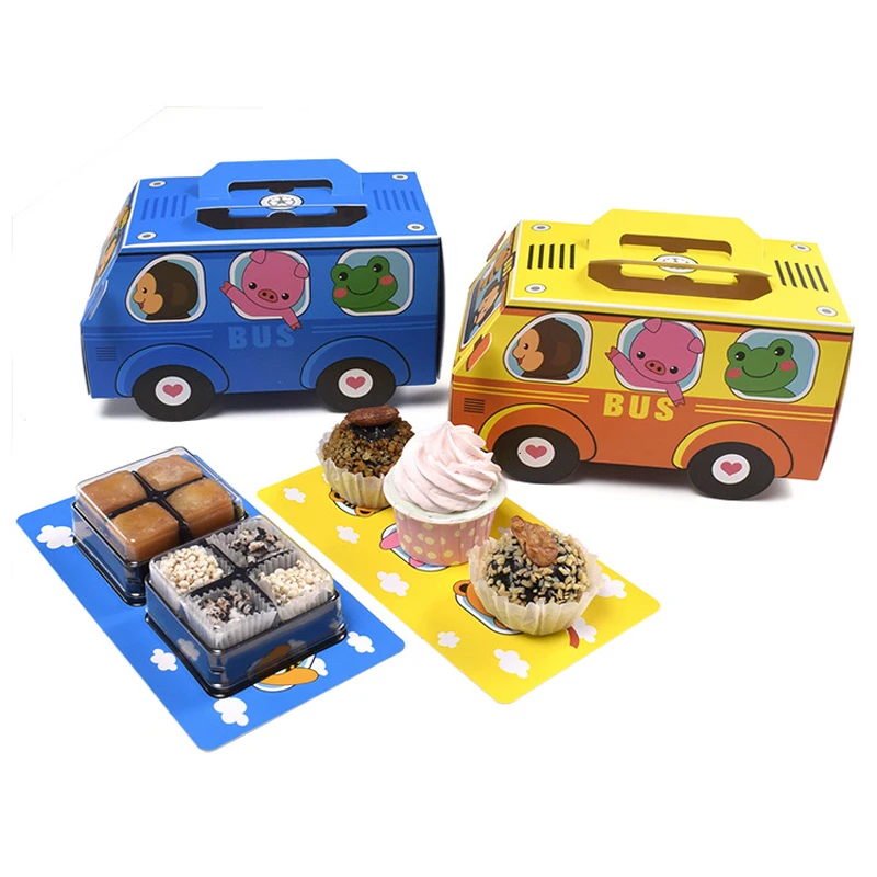 Food Snacks For Kids - 6PCS ของขวัญกล่องบรรจุภัณฑ์เค้กของขวัญกล่องสําหรับคุกกี้ขนมขบเคี้ยว Pastry เด็กของขวัญวันเกิดม้วนเค้กกล่องอุปกรณ์