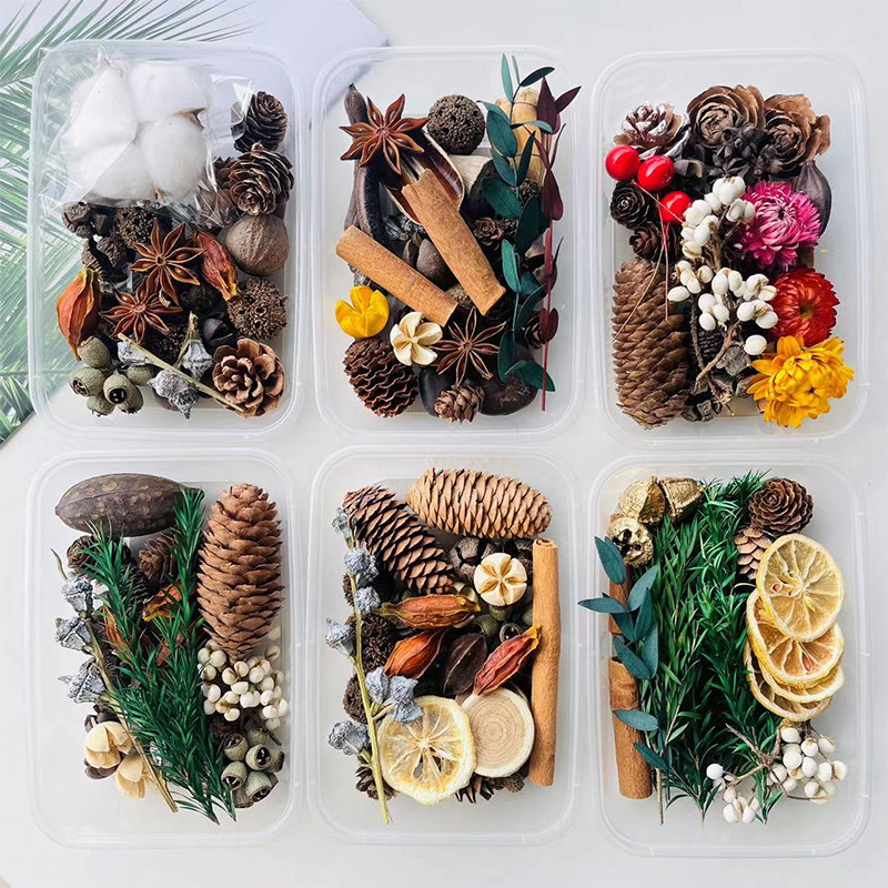 Dried Fruit Mix - ชุดอุปกรณ์ตกแต่งสไตล์ป่าธรรมชาติ, ผลไม้สนแห้งและดอกไม้แห้งสำหรับงาน DIY, เหมาะสำหรับงานศิลปะ, ตกแต่งบ้าน, และงานปาร์ตี้