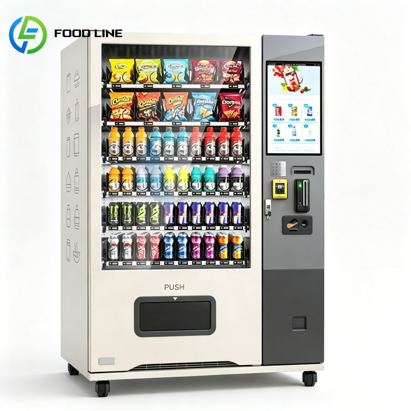 Food Snacks Vending Machine - ตู้จำหน่ายเครื่องดื่มอัตโนมัติเชิงพาณิชย์ เครื่องจ่ายเครื่องดื่มเย็นอัตโนมัติ ตู้ขายขนมขบเคี้ยวอัจฉริยะ คีออสค์ขายปลีกแบบกำหนดเองได้