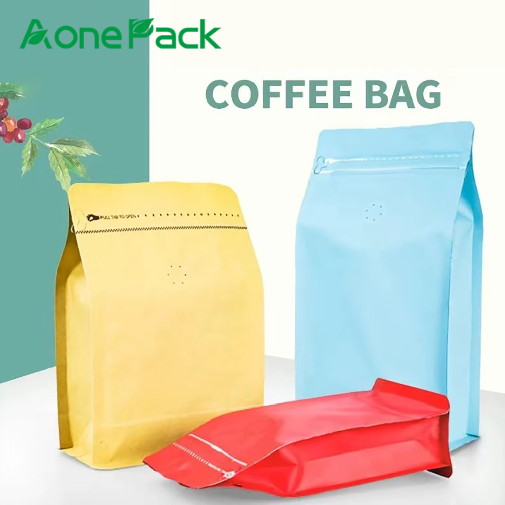 Food Protein Snacks - ถุงซิปล็อคใส่เมล็ดกาแฟแบบมีวาล์ว 50 ชิ้น ขนาด 100 กรัม
