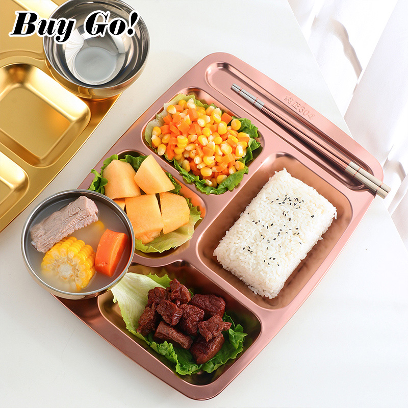 6ส่วนสแตนเลสสตีลอาหารถาดแบ่งอา - Food Snacks To Buy บทวิจารณ์และราคา