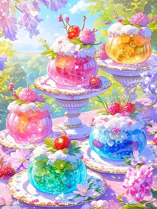 ภาพวาดเพชร DIY ลายผลไม้สีสันสด - Fruit Roll Up บทวิจารณ์และราคา